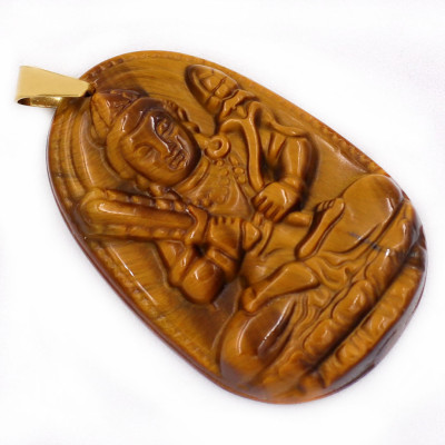 Mặt Phật Hư Không Tạng Bồ Tát đá mắt hổ 3.6cm