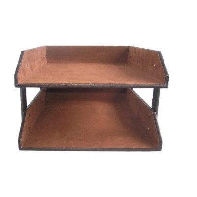 Khay đựng tài liệu 2 tầng bằng da cao cấp