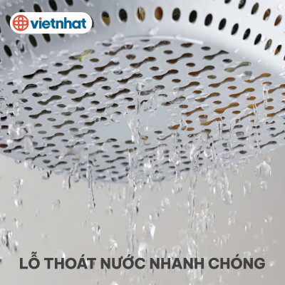 Bộ thau rổ vuông trung HOKORI 2338 nhựa VIỆT NHẬT cao cấp - Rửa rau củ quả, trộn thực phẩm - Hàng Chính hãng