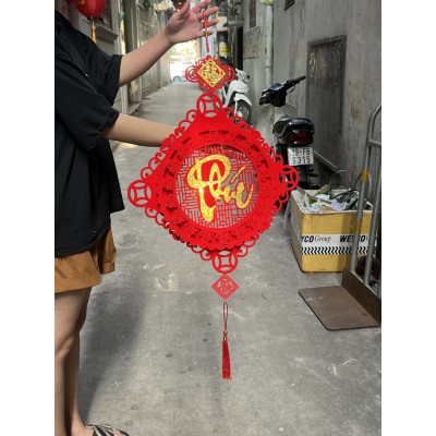 Dây Treo Khánh Quạt Khánh Vuông Liễng Nhung Đỏ chữ TẾT - PHÚC -LỘC - THỌ Decor Trang Trí Tết Năm Mới - HÀNG CHÍNH HÃNG MINIIN