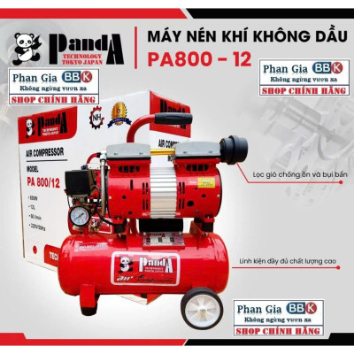 [chính hãƞg] Máy nén khí không dầu PANDA 12L (PA 800\12) 100% dây đồng, Bảo hành 1 Năm
