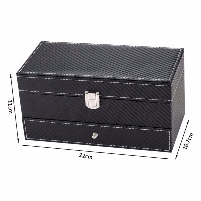 Hộp Đựng Đồng Hồ Và Trang Sức SAIKE SAIKE S444 Da Carbon