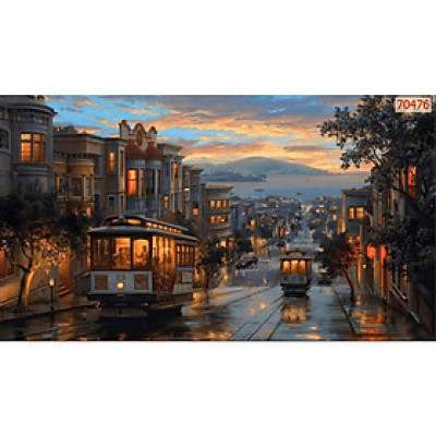 (HCM) Tranh dán tường 3d thành phố đêm tuyệt đẹp ,tranh có sẵn keo dễ dán(có in theo kích thước yêu cầu)