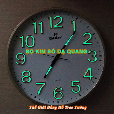 Đồng Hồ KIM TRÔI DẠ QUANG EASTAR Cao Cấp Mặt Tròn Lớn 38 cm – Số nổi 3D - Decor Trang Trí Nhà - Tặng Pin Maxell