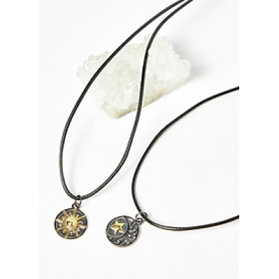 Combo dây chuyền nam nữ bạc moon and sun - Ngọc Quý Gemstones