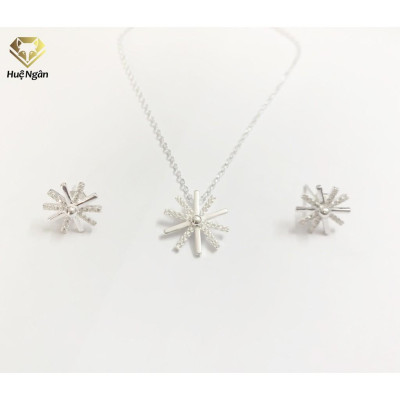 Combo dây chuyền lắc tay và khuyên tai bạc Ý 925 Huệ Ngân - Hậu duệ mặt trời PP1518-RYE140930-RYB140120