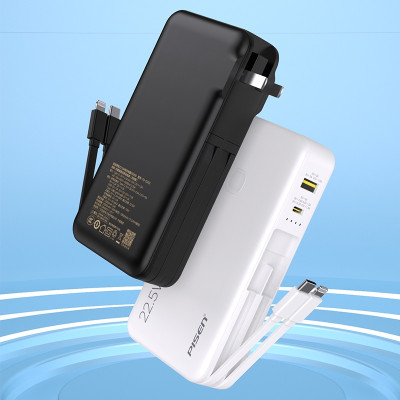 Sạc dự phòng PISEN D313 kèm chân cắm, kèm cáp sạc C/L, sạc nhanh  22.5w, 20000mAh - Hàng chính hãng