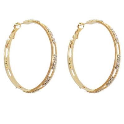 Earrings nữ đeo tai dáng vòng tròn to kim loại