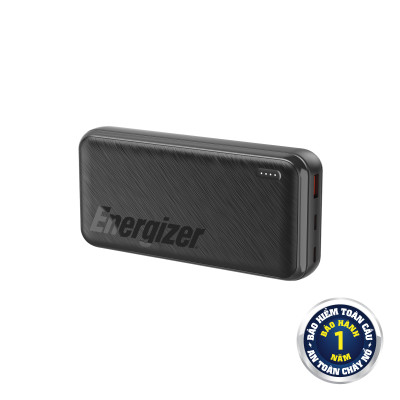Sạc dự phòng Energizer 20,000mAh 3.7V Li-Polymer UE20055PQBK, bảo hàng 24 tháng 1 đổi 1 - Hàng chính hãng