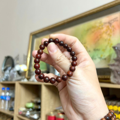 Vòng gỗ Tử Đàn Ấn 8li phong thuỷ linh khí lớn sức khoẻ bình an may mắn 