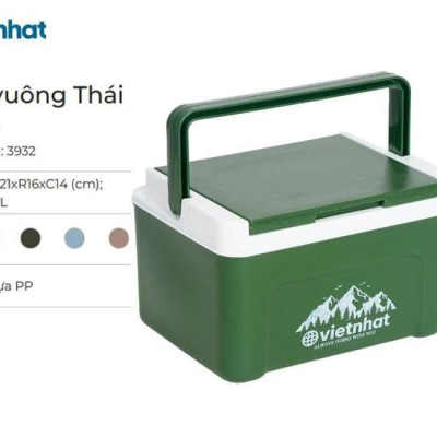 Phích vuông thái 2.3L, Phích mini giữ nhiệt tiện lợi, Phích đá giữ nhiệt lên đến 8h - Nhựa Việt Nhật - Hàng Việt Nam