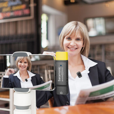 Bộ Micro Thu Âm Không Dây Saramonic Blink500 Pro B3 Cho Điện Thoại Iphone & Thiết Bị Hệ Điều Hành IOS - Livestream/ Phỏng Vấn/ Quay Video - Hàng Chính Hãng