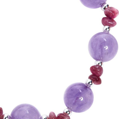 Vòng Tay Thạch Anh Tím Ngọc Phối Tourmaline Hồng Ngọc Quý Gemstones VT15