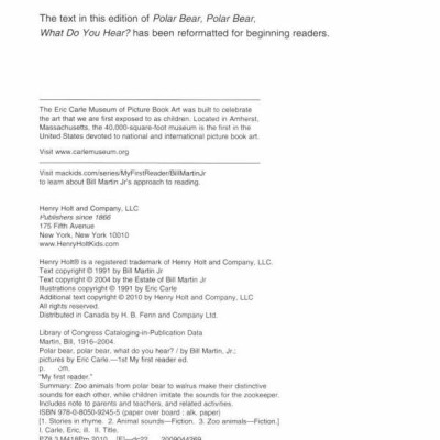 Polar Bear, Polar Bear, What Do You Hear?. by Bill Martin, JR.