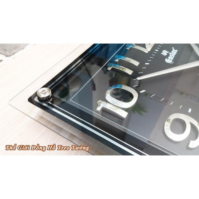 Đồng Hồ Treo Tường KIM TRÔI EASTAR Cao Cấp Mặt Chữ Nhật Ánh Kim – Mặt Kính 3D Tràn Viền – Bộ Số Nổi 3D