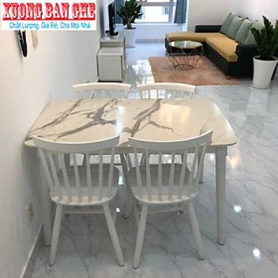 Freeship Bộ bàn ăn song tiện bàn giả 1m2 4 ghế HCM Biên Hòa Bình Dương