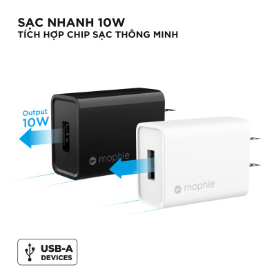 Combo Pin Energizer 10,000mAh UE10053 + Sạc nhanh Mophie 10W kèm Cáp A to Lightning 1M - HÀNG CHÍNH HÃNG
