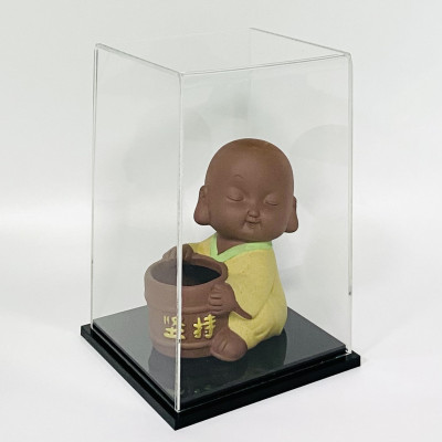 Hộp mica Enter BOX108 15x15x25cm mica dày 2mm, đế đen 5mmx2 chữ nhật đứng, Hộp trưng bày mô hình, Hộp mica trong chống bụi