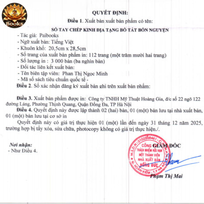 Sách Chép Kinh - Địa Tạng Bồ Tát Bổn Nguyên - PAI BOOKS.