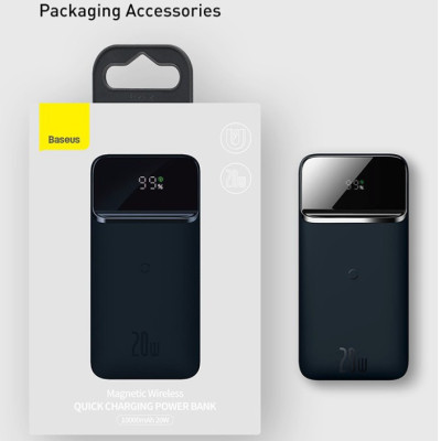 Pin dự phòng sạc nhanh không dây tích hợp nam châm Baseus Magnetic Wireless Quick Charging Power Bank (10000mAh, USB + Type C, QC/ PD 20W Quick Charge, ) - Hàng Chính Hãng 