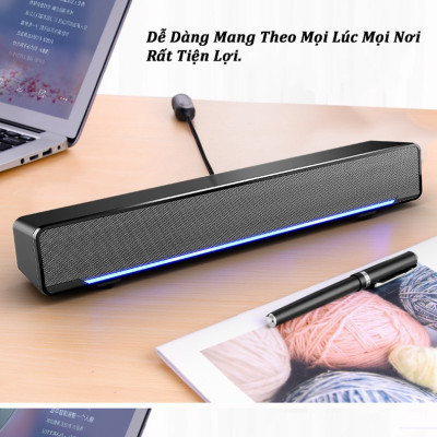 Loa Để Bàn Doron MC V196 - Dùng Cho Máy Tính, Tivi - Âm Thanh Siêu Trầm - Có Dải Đèn Led Cao Cấp - Hàng Chính Hãng