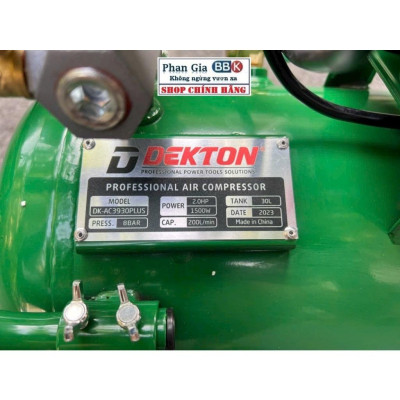 [Hàng cao cấp] Nén Khí Không Dầu Dekton DK-AC3930 Plus 2HP/1500W/ Bình 30L - Lưu Lượng 200L/Phút
