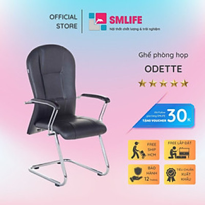 Ghế phòng họp chân quỳ inox bọc da SMLIFE Odette