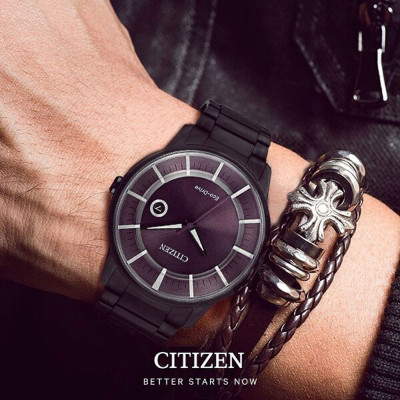 Đồng Hồ Nam Citizen Dây Thép Không Gỉ AW1264-59W - Mặt Tím 