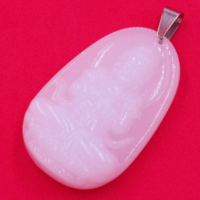 Mặt Phật Như Lai Đại Nhật thạch anh trắng 4.3cm - phật bản mệnh tuổi Mùi, Thân