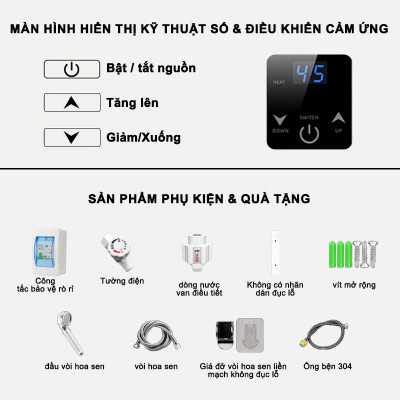 Máy nước nóng trực tiếp có cài đặt nhiệt độ, làm nóng tức thì, hàng thái lan (TẶNG ÁT CHỐNG GIẬT)