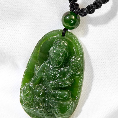 Mặt dây chuyền phổ hiền bồ tát đá ngọc bích Ngọc Quý Gemstones