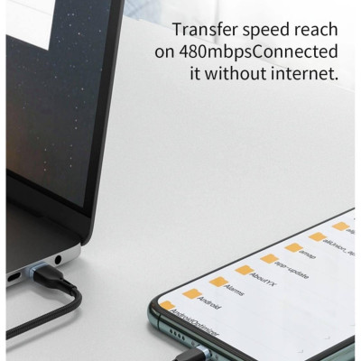 Cáp Sạc WiWu Platinum PT05 3 Trong 1 ( Lighning, Micro, Type C)  Rất Bền Liên Tục Uốn Cong, Dây Bọc Dù Chống Đứt Gãy - Hàng Chính Hãng