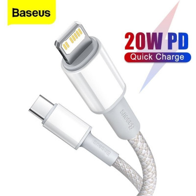 Cáp sạc Baseus High Density Braided Fast Charging Data Cable CATLGD 20W Type C to IP- hàng chính hãng