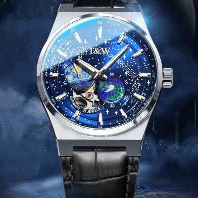 Đồng hồ nam chính hãng IW CARNIVAL IW708G-1 Kính sapphire ,chống xước ,Chống nước 50m ,Bảo hành 24 tháng,Máy cơ (Automatic),dây da cao cấp, thiết kế đơn giản dễ đeo