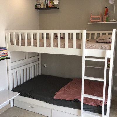 Giường Tầng Unit Có Hộc Kéo (1m2) (Nâu)