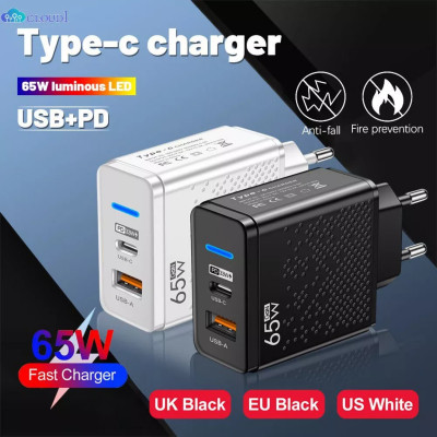 Củ sạc nhanh Elough PD65W cho điện thoại, máy tính bảng gồm 1 cổng USB-A 3.0 và 1 cổng Type-C, hàng nhập khẩu