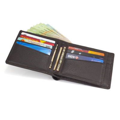 Ví Da Nam, Bóp Da Nam Smeraldo SM214 Da Bò Màu Đen, Nâu