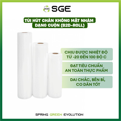 Túi Hút Chân Không 1 Mặt Nhám Dạng Cuộn B2D Roll (Cuộn Dài 5M). Làm Từ Hạt Nhựa Nguyên Sinh Cao Cấp Tiêu Chuẩn Vệ Sinh ATTP, Không Chứa Chất Gây Ung Thư, Dùng Được Trong Lò Vi Sóng. Hàng Chính Hãng Chất Lượng Cao Cấp.