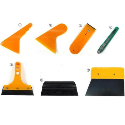Bộ dụng cụ dán phim cách nhiệt, dán decal ô tô 7 món - dụng cụ cạo, tháo decal, phim cách nhiệt