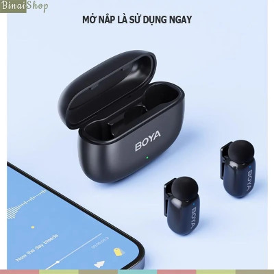 BOYA Mini (Bản Mới 2024) - Micro Đầu Ngón Tay Không Dây, Kẹp Áo, Dùng Cho Điện Thoại, Bắt Xa 100m, Chống Ồn - Hàng chính hãng
