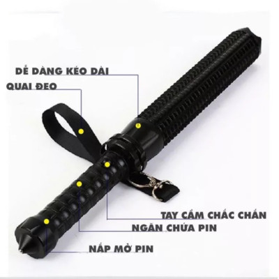 ĐÈN PIN kéo dài  46.5 CM SIÊU SÁNG đèn pin tư vê TẶNG PIN VÀ CỦ SẠC