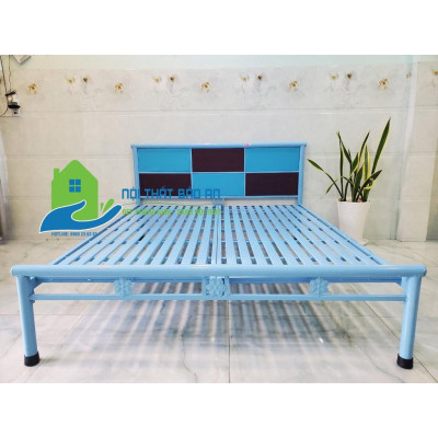 Giường sắt kích thước ngang từ 0,8M đến 1m8 dài 2M – GS52 mẫu đơn giản, tiện dụng, dễ dàng tháo ráp di chuyển.