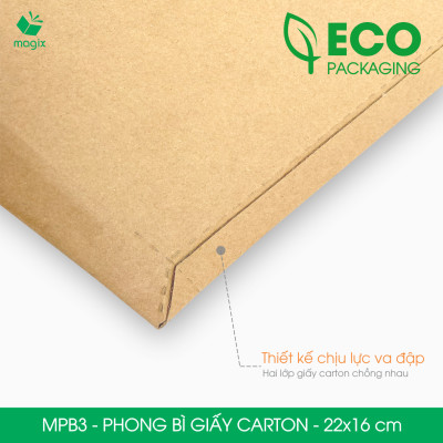 MPB3 - 22x16 cm - 60 phong bì carton đóng hàng - Bìa gói hàng, bìa cứng, bì thư | Magix Packaging