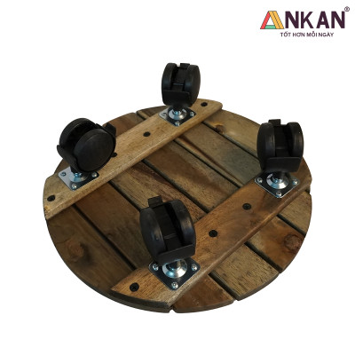 Combo 2 Kệ Để Chậu Cây Có Bánh Xe Tròn Gu Màu Đen Sang Trọng Đường Kính 30cm, Dùng Làm Đôn Chậu Cây Cảnh Tiêu Chuẩn Xuất Khẩu Châu Âu, Thương Hiệu ANKAN
