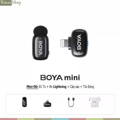BOYA Mini (Bản Mới 2024) - Micro Đầu Ngón Tay Không Dây, Kẹp Áo, Dùng Cho Điện Thoại, Bắt Xa 100m, Chống Ồn - Hàng chính hãng