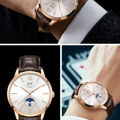 Đồng Hồ Nam I&W Carnival 527G1 Chính Hãng Full Box Chống Nước Kính Chống Xước Dây Da Cao Cấp BH 60T (Máy Cơ Tự Động)