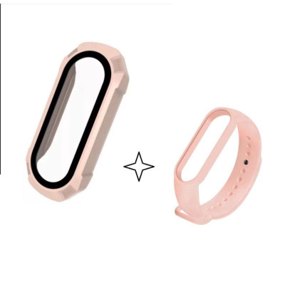 Dây Silicon và Ốp kính cường lực bảo vệ cho đồng hồ Xiaomi Miband 6
