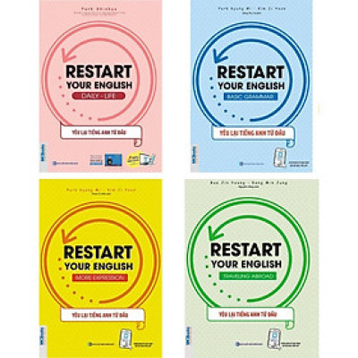 Sách - Yêu Lại Tiếng Anh Restart Your English: Traveling Abroad + More Expression + Basic Grammar + Daily Life - MCBooks