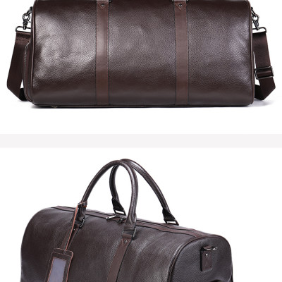 Túi trống du lịch da bò có ngăn để giày BHM8706. Túi xách nam. Hàng chính hãng.