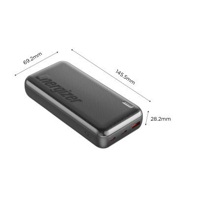 Sạc dự phòng Energizer 20,000mAh 3.7V Li-Polymer UE20055PQBK, bảo hàng 24 tháng 1 đổi 1 - Hàng chính hãng